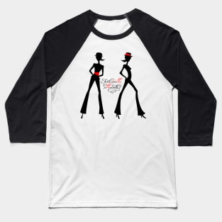 Black silhouette of fashion girls Baseball T-Shirt